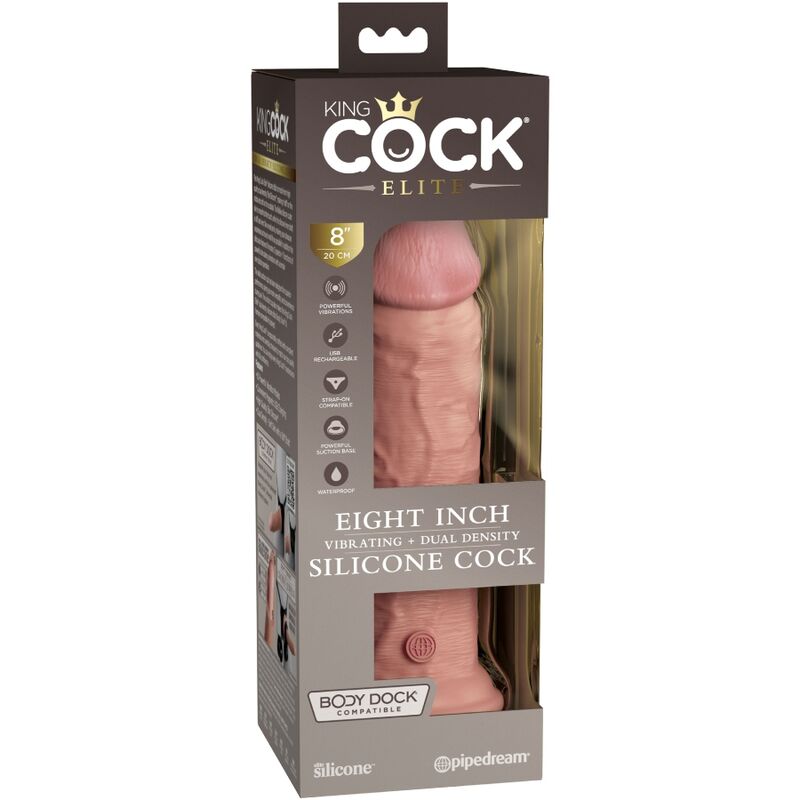 KING COCK - ÉLITE DILDO REALÍSTICO VIBRADOR SILICONA 20.3 CM - Imagen 5