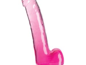 KING COCK - CLEAR DILDO CON TESTÍCULOS 20.3 CM ROSA