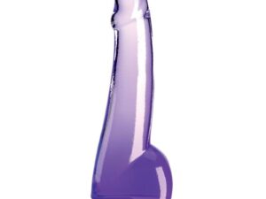 KING COCK - CLEAR DILDO CON TESTÍCULOS 19 CM MORADO