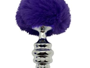 ALIVE - ANAL PLEASURE PLUG ESPIRAL METAL POMPON VIOLETA OSCURO TALLA M - Imagen 3