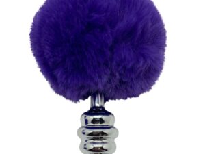 ALIVE - ANAL PLEASURE PLUG ESPIRAL METAL POMPON VIOLETA OSCURO TALLA M - Imagen 2