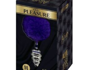 ALIVE - ANAL PLEASURE PLUG ESPIRAL METAL POMPON VIOLETA OSCURO TALLA M - Imagen 5