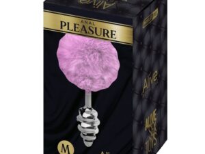 ALIVE - ANAL PLEASURE PLUG ESPIRAL METAL POMPON VIOLETA TALLA M - Imagen 4
