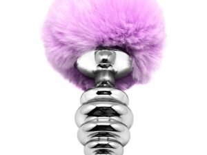 ALIVE - ANAL PLEASURE PLUG ESPIRAL METAL POMPON VIOLETA TALLA L - Imagen 2