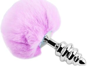 ALIVE - ANAL PLEASURE PLUG ESPIRAL METAL POMPON VIOLETA TALLA S - Imagen 1