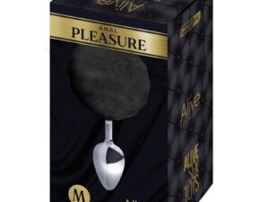 ALIVE - ANAL PLEASURE PLUG LISO METAL POMPON NEGRO TALLA M - Imagen 2