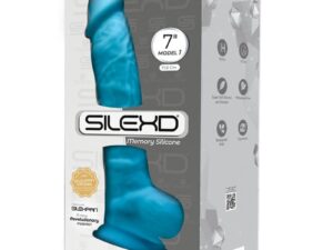 SILEXD - MODELO 1 PENE REALISTICO SILICONA PREMIUM SILEXPAN AZUL 17.5 CM - Imagen 2