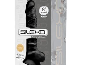 SILEXD - MODELO 1 PENE REALISTICO SILICONA PREMIUM SILEXPAN NEGRO 20 CM - Imagen 2