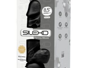 SILEXD - MODELO 1 PENE REALISTICO SILICONA PREMIUM SILEXPAN NEGRO 21.5 CM - Imagen 3