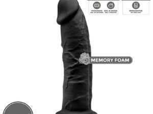 SILEXD - MODELO 2 PENE REALISTICO SILICONA PREMIUM SILEXPAN NEGRO 19 CM - Imagen 2