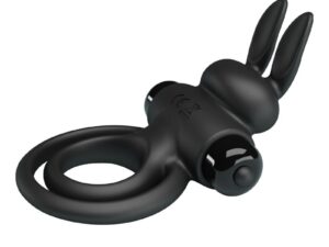 PRETTY LOVE - ANILLO VIBRADOR III CONEJO PARA PENE NEGRO - Imagen 4
