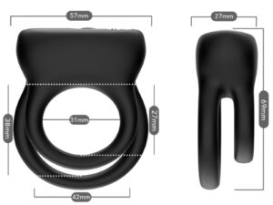 ARMONY - DOBLE ANILLO VIBRADOR NEGRO - Imagen 4