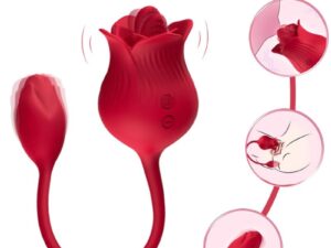 ARMONY - ROSA VIBRADOR ESTIMULADOR CLÍTORIS CON COLA 10 MODOS ROJO - Imagen 2