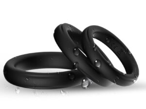ARMONY - TRIPLE ANILLO SILICONA NEGRO - Imagen 2