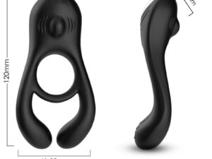 ARMONY - VEYRON ANILLO VIBRADOR DOBLE PINZA NEGRO - Imagen 1