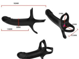 ARMONY - DILDO CON ANILLO  VIBRADOR CONTROL REMOTO NEGRO - Imagen 3