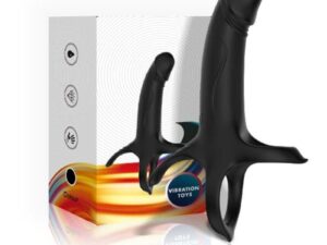 ARMONY - DILDO CON ANILLO  VIBRADOR CONTROL REMOTO NEGRO - Imagen 4