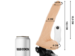 BASECOCK - VIBRADOR REALISTICO ARTICULABLE CONTROL REMOTO NATURAL 18.5 CM -O- 4 CM - Imagen 2