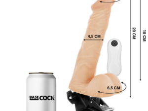 BASECOCK - VIBRADOR REALISTICO ARTICULABLE CONTROL REMOTO NATURAL 20 CM -O- 4.5 CM - Imagen 2