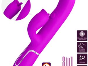PRETTY LOVE - VIBRADOR RABBIT CON LICKING FUCSIA - Imagen 3