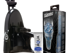 FLESHLIGHT - TURBO THRUST BLUE ICE + UNIVERSAL LAUNCH + LUBRICANTE AQUA QUALITY 50 ML - Imagen 1