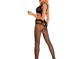 LIVCO CORSETTI FASHION - HARDOMIN LC 17346 BODYSTOCKING CROTCHLESS NEGRO TALLA ÚNICA - Imagen 2