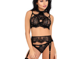 LIVCO CORSETTI FASHION - MAJALESA LC 90526 SUJETADOR + LIGUERO + PANTY BLACK - Imagen 1