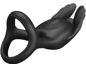 PRETTY LOVE - SILAS ANILLO VIBRADOR 7 VIBRACIONES SILICONA NEGRO - Imagen 5