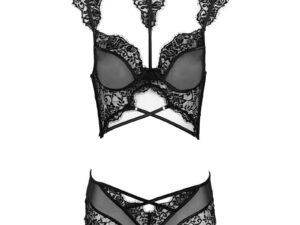 LIVCO CORSETTI FASHION - PALMENOM LC 90614 SUJETADOR + PANTY NEGRO - Imagen 3