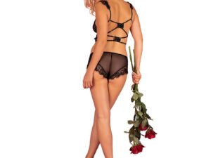 LIVCO CORSETTI FASHION - PALMENOM LC 90614 SUJETADOR + PANTY NEGRO - Imagen 2