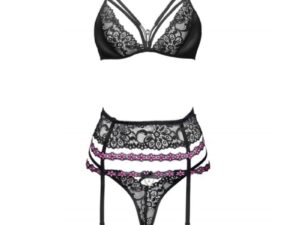 LIVCO CORSETTI FASHION - SNEHANA LC 90443 SUJETADOR + LIGUERO + PANTY NEGRO - Imagen 3