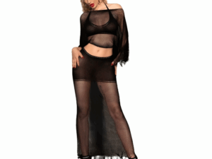 CHILIROSE - CR 4666 TOP & FALDA NEGRO S/M