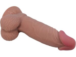 PRETTY LOVE - SLIDING SKIN SERIES DILDO REALÍSTICO CON VENTOSA PIEL DESLIZANTE MORENO 19.4 CM - Imagen 3