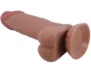 PRETTY LOVE - SLIDING SKIN SERIES DILDO REALÍSTICO CON VENTOSA PIEL DESLIZANTE MORENO 19.4 CM - Imagen 4