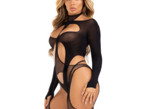 LEG AVENUE - BODYSTOCKING REJILLA NEGRO - Imagen 5