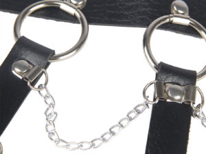 SUBBLIME - ARNÉS DE PECHO CADENAS CUERO NEGRO TALLA ÚNICA - Imagen 5