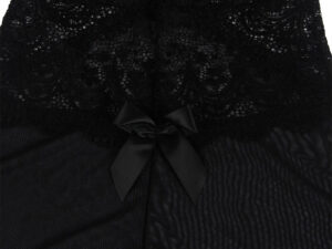 SUBBLIME - BABYDOLL TELA DE TUL DETALLE ENCAJE Y FLOR NEGRO S/M - Imagen 5