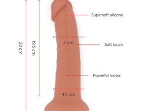 ONINDER - LARGE BOGOTÁ DILDO VIBRADOR 9 VELOCIDADES NATURAL 22 CM -O- 4.5 CM - APP GRATUITA - Imagen 4