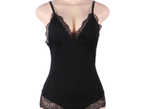 SUBBLIME - TEDDY DETALLE ENCAJE FLORAL NEGRO S/M - Imagen 4