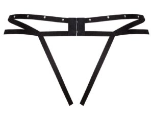 LIVCO CORSETTI FASHION - NOMADE TANGA CROTCHLESS NEGRO - Imagen 4