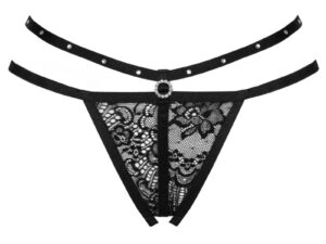 LIVCO CORSETTI FASHION - NOMADE TANGA CROTCHLESS NEGRO - Imagen 3
