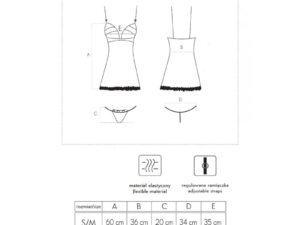 LIVCO CORSETTI FASHION - ZERUNAM SET BABYDOLL + TANGA NEGRO - Imagen 5