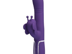 PRETTY LOVE - VIBRADOR RABBIT MULTIFUNCIÓN 4 EN 1 MARIPOSA MORADO