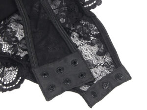 SUBBLIME - TEDDY CON LIGA DETALLE ENCAJES Y TIRAS NEGRO S/M - Imagen 5
