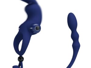 PRETTY LOVE - AYAD ANILLO VIBRADOR RABBIT CON PLUG AZUL - Imagen 3