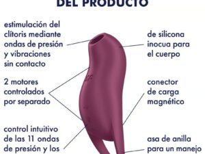 SATISFYER - POCKET PRO 1 ESTIMULADOR CLÍTORIS GRANATE - Imagen 4