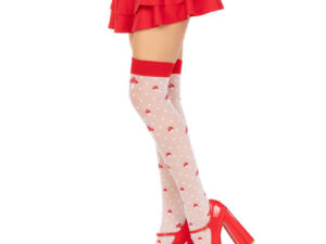 LEG AVENUE - CALCETINES ALTOS CHAMPIÑONES ROJO/BLANCO - Imagen 3