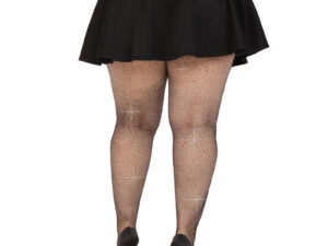 LEG AVENUE - MEDIAS REJILLA CRISTALIZADA NEGRO PLUS SIZE - Imagen 2