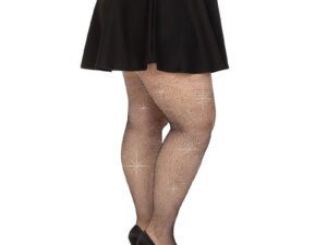 LEG AVENUE - MEDIAS REJILLA CRISTALIZADA NEGRO PLUS SIZE - Imagen 3