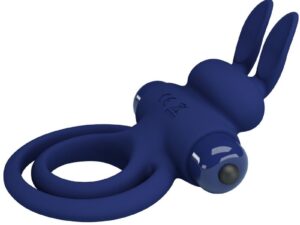 PRETTY LOVE - DAREY DOBLE ANILLO VIBRADOR RABBIT AZUL - Imagen 4